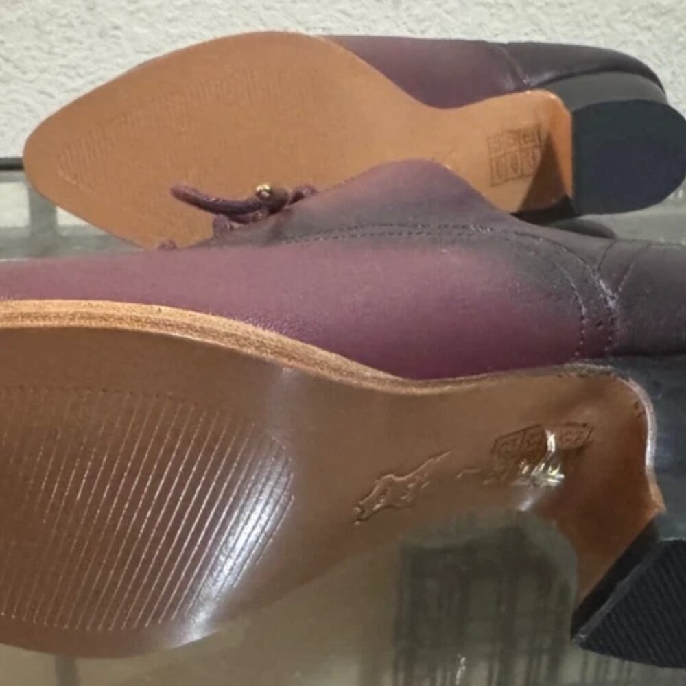 NEW NWOT American Duchess Brown/Burgandy Londoner Oxford Shoes 2 in heel Sz 6.5 - Picture 15 of 15